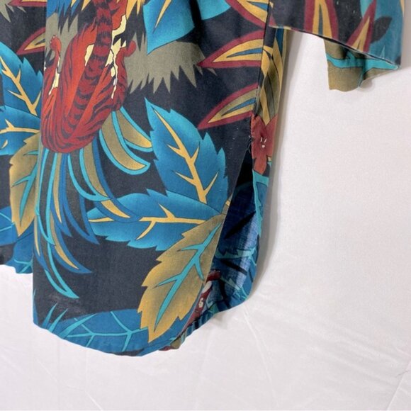 Vintage Handmade Jungle Cat Print Open Front Light Jacket Blazer XL - Picture 6 of 15